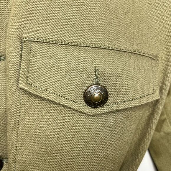 Calvin Klein Jeans Vintage Khaki Belted Military Utility Jacket Size Small - Picture 3 of 7